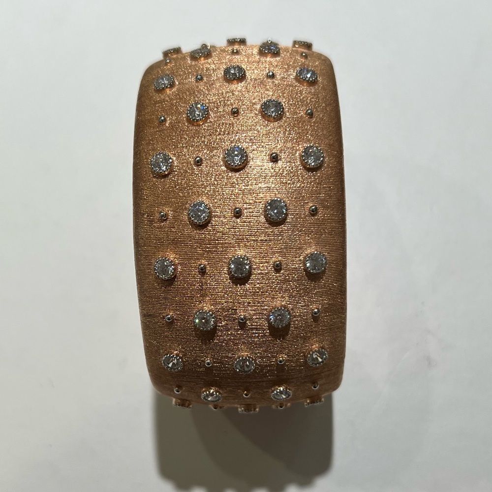 Fashion 18k Rose Gold Plated over Sterling Silver Cuff Bracelet